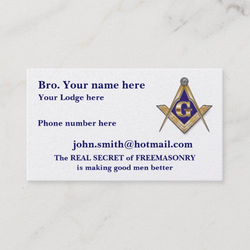 Personalize Masonic  Shriners Emblem Business Card