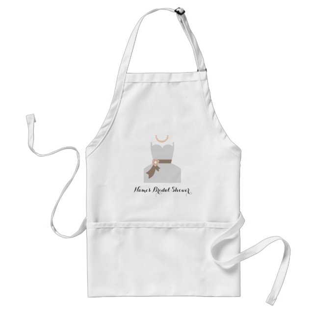 Personalize Me! Bridal Shower Apron-Autographable Adult Apron (Front)