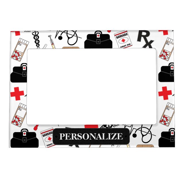 Personalize - Medical Pattern  Magnetic Frame (Front)