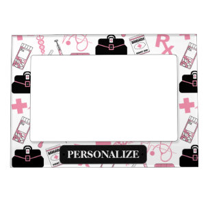 Personalize Medical Pattern - Pink Magnetic Frame