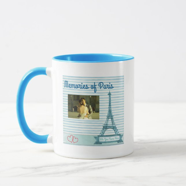 Personalize Memories of Paris With You Photo Name Mug (Left)