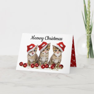 Personalize Meowy Christmas Card for Cat Lovers
