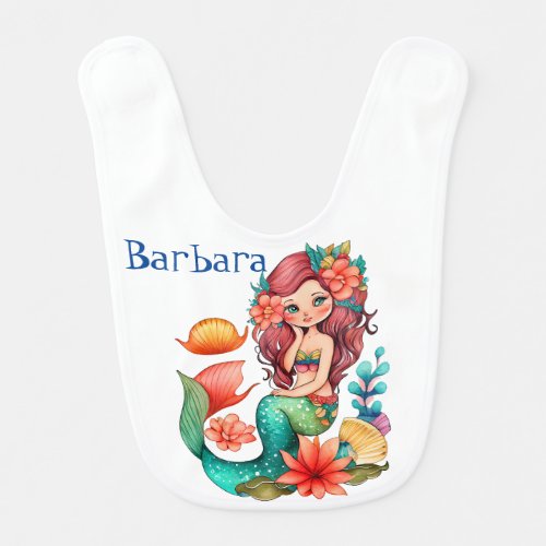 Personalize Mermaid  Baby Bib