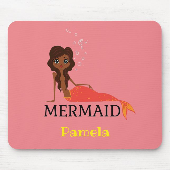 Personalize Mermaid Design Mouse Pad (Front)