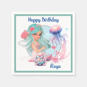 Personalize Mermaid Party Napkins