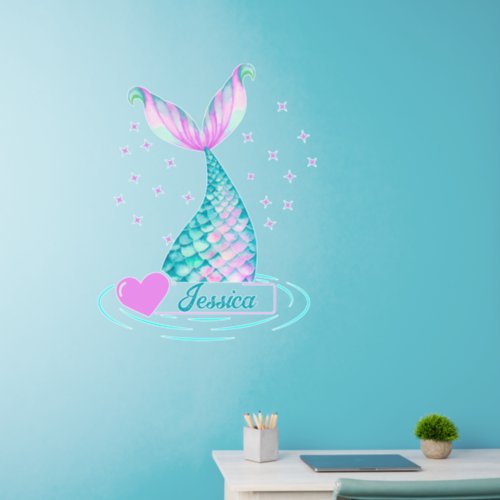 Personalize Mermaid Tail Name  Wall Decal