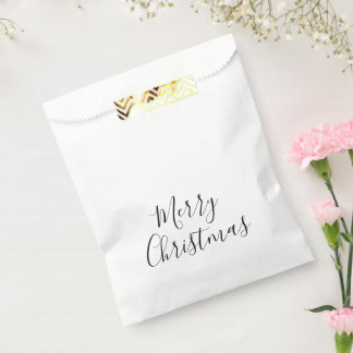Personalize: Merry Christmas Calligraphy Favor Bag