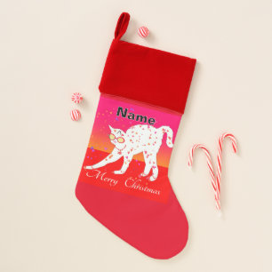 Personalize Merry Christmas Cat  Christmas Stocking