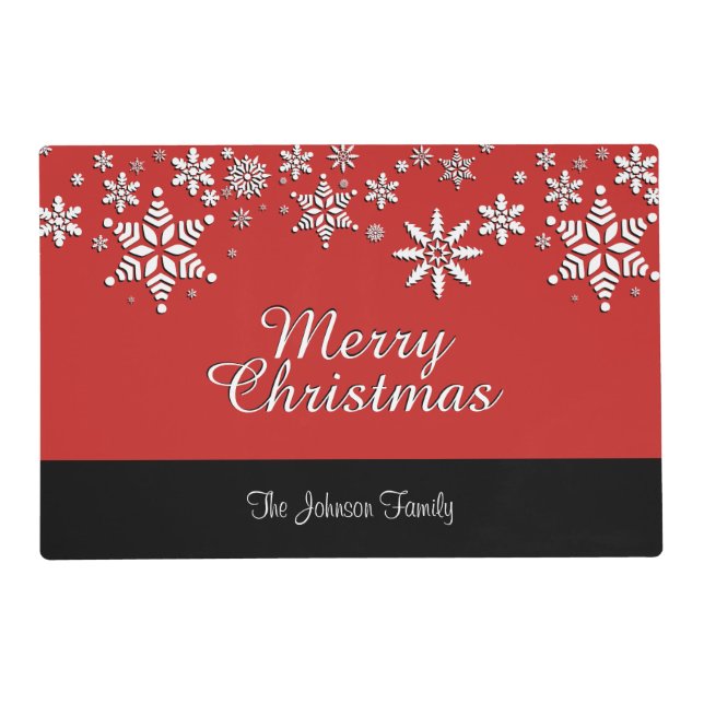 Personalize Merry Christmas Placemat (Front)