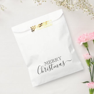 Personalize: Merry Christmas Text Favor Bag