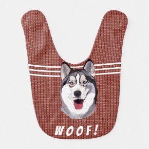 Personalize Message Siberian Husky Baby Baby Bib