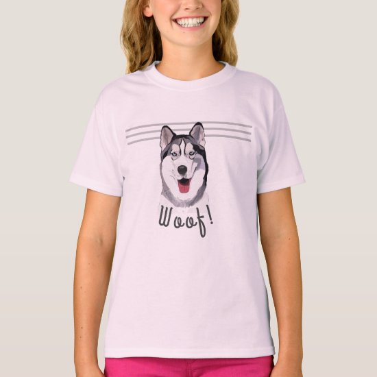 Personalize Message Siberian Husky Baby Bib T-Shir T-Shirt