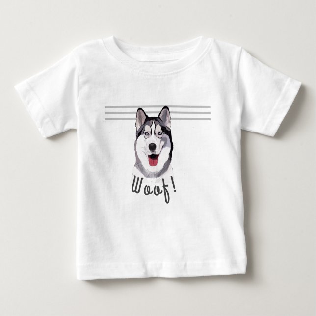 Personalize Message Siberian Husky  Baby T-Shirt (Front)