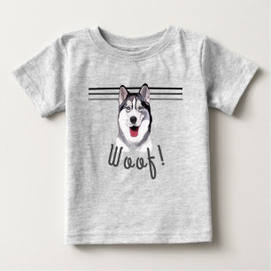 Personalize Message Siberian Husky Baby T-Shirt