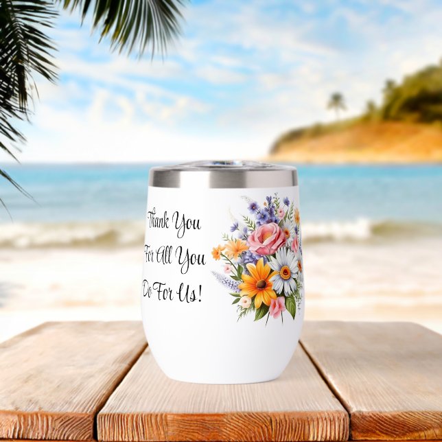 Personalize Message Thermal Wine Tumble Thermal Wine Tumbler (Beach (Rotated))
