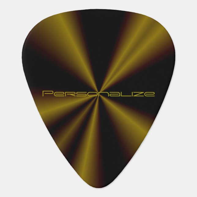 Personalize Metallic Grunge Gold Guitar Pick (Front)