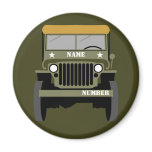 Personalize Military Veteran vintage Army Vehicle Magnet