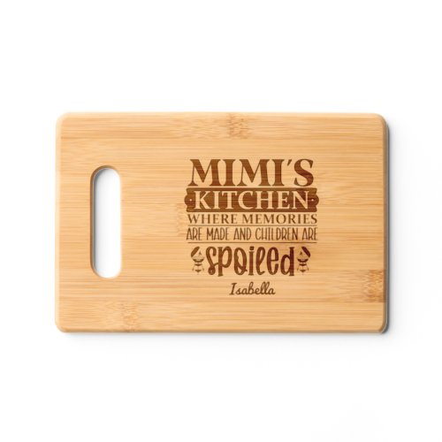 Personalize Mimis Kitchen Where Memories Are Made Cutting Board