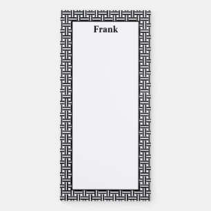 Personalize Minimalist Black and White Patterns Magnetic Notepad