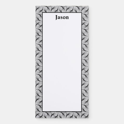 Personalize Minimalist Black and White Patterns  Magnetic Notepad