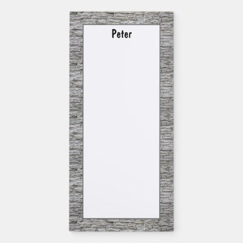 Personalize Minimalist Gray Stone Rock Pattern Magnetic Notepad
