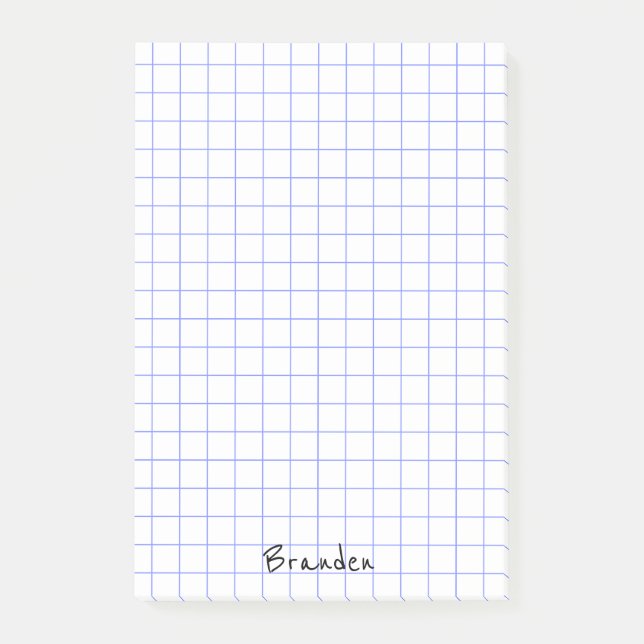 Personalize:  Minimalist Grid Paper Notes Monogram (Front)