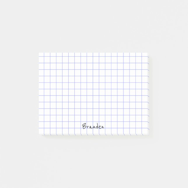 Personalize:  Minimalist Grid Paper Notes Monogram (Front)