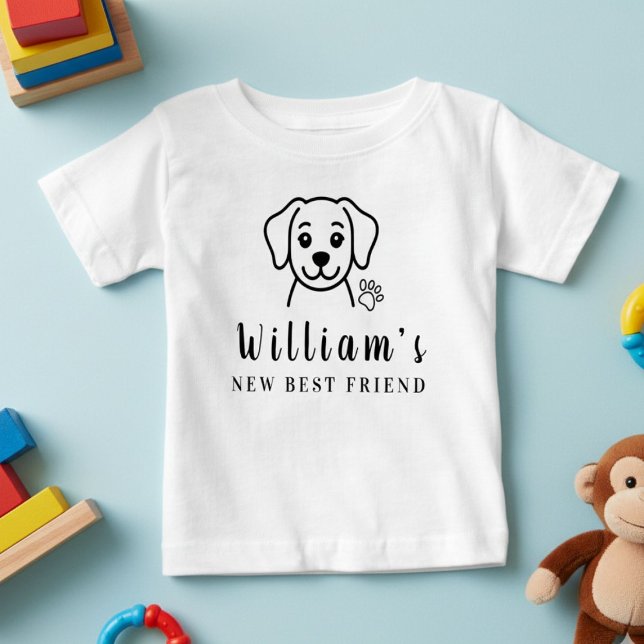 Personalize Minimalist Pet Best Friends BFF Baby T-Shirt (Creator Uploaded)