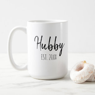 Personalize Minimalist Simple Husband Hubby Year Coffee Mug