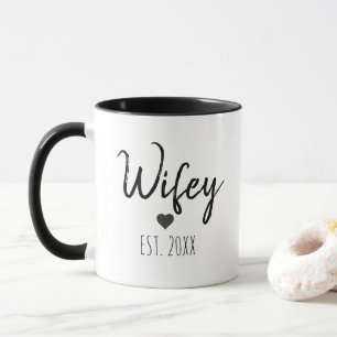 Personalize Minimalist Simple Wife Year Coffee Mug