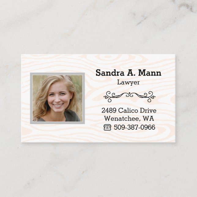 Personalize Minimalist Wood Standard 3.5"x2" Busin Business Card (Front)