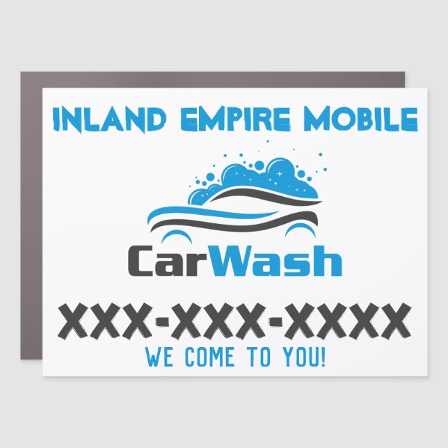 Personalize Mobile Car Wash Customize Business Car Magnet (Front)