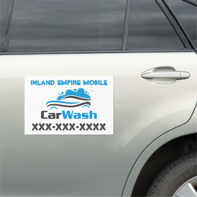 Personalize Mobile Car Wash Customize Business Magnet (In Situ)