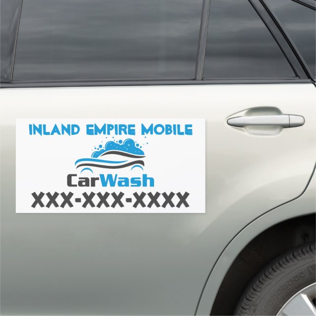 Personalize Mobile Car Wash Customize Business  Magnet (In Situ)