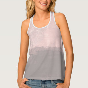 Personalize modern art style light pink gray tank top
