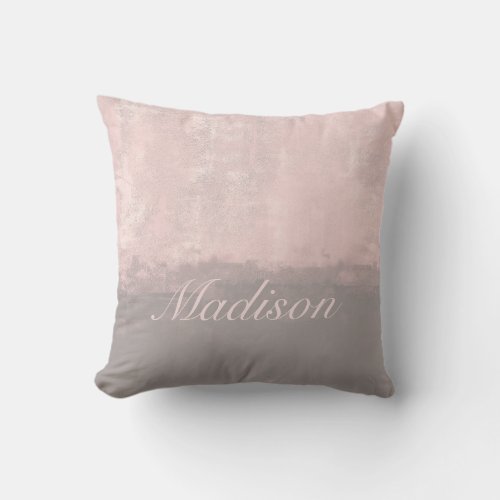 Personalize modern art style light pink gray throw throw pillow