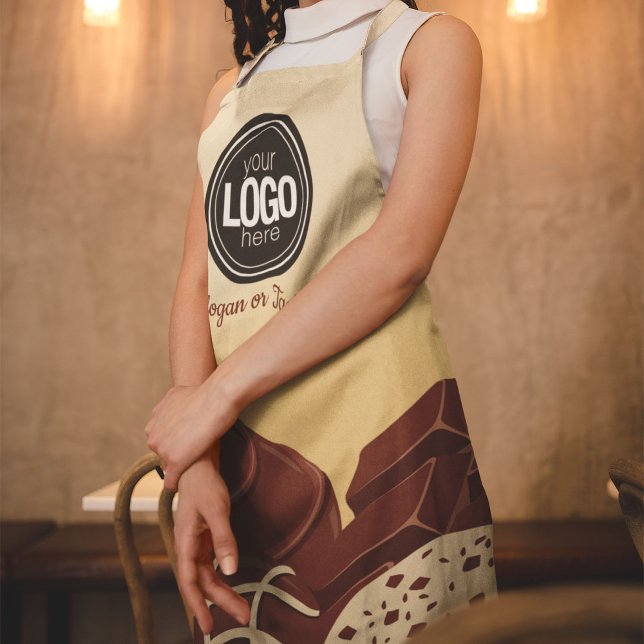 Personalize Modern Chocolate Business Apron (Creator Uploaded)