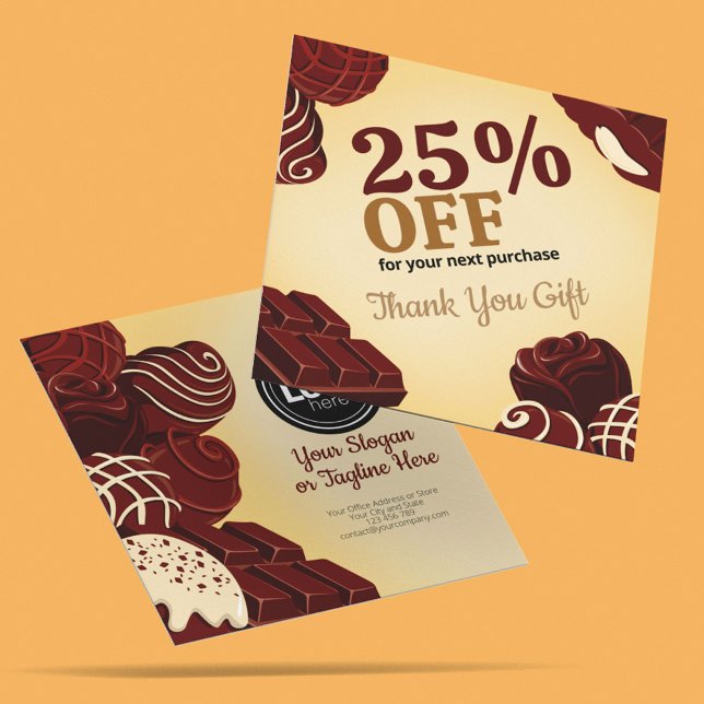 Personalize Modern Chocolate Business Discount Card (Creator Uploaded)