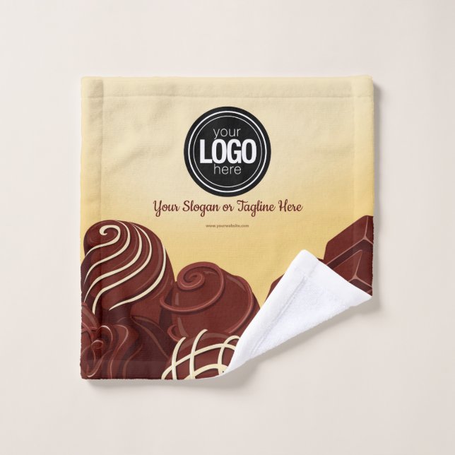 Personalize Modern Chocolate Business Wash Cloth (Wash Cloth)