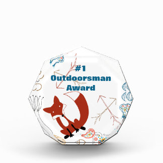 Personalize Modern Fox Woodland Pattern Award