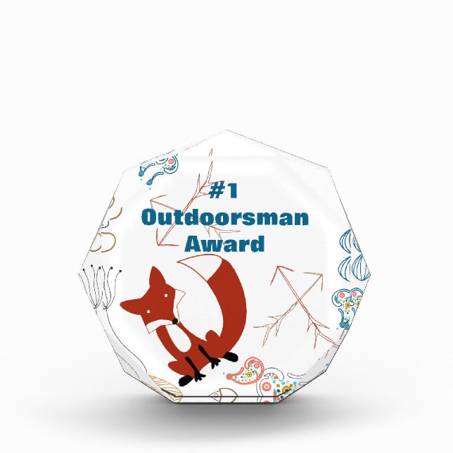 Personalize Modern Fox  Woodland Pattern Award (Front)