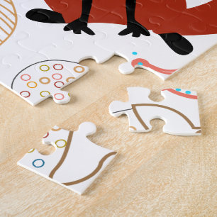 Personalize Modern Fox Woodland Pattern Jigsaw Puzzle