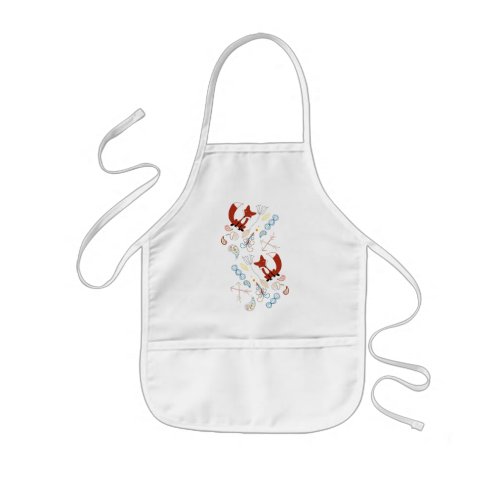 Personalize Modern Fox  Woodland Pattern Kids Apron