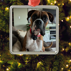 PERSONALIZE Modern PET PHOTO Ornament