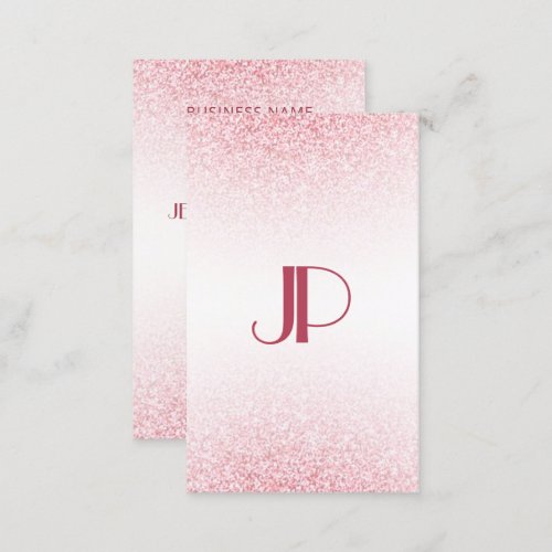Personalize Modern Pink Rose Gold Glitter Elegant Business Card