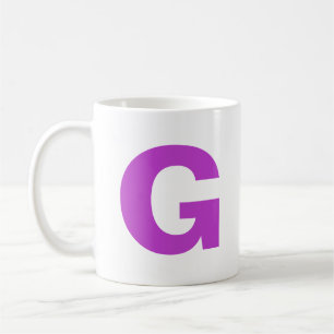 Personalize Modern Script Purple Initial Monogram Coffee Mug