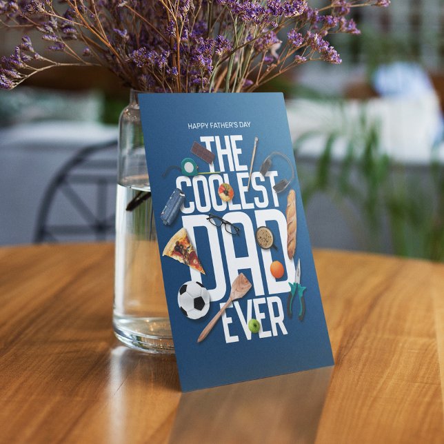 Personalize Modern The Coolest Dad Ever Card (Creator Uploaded)