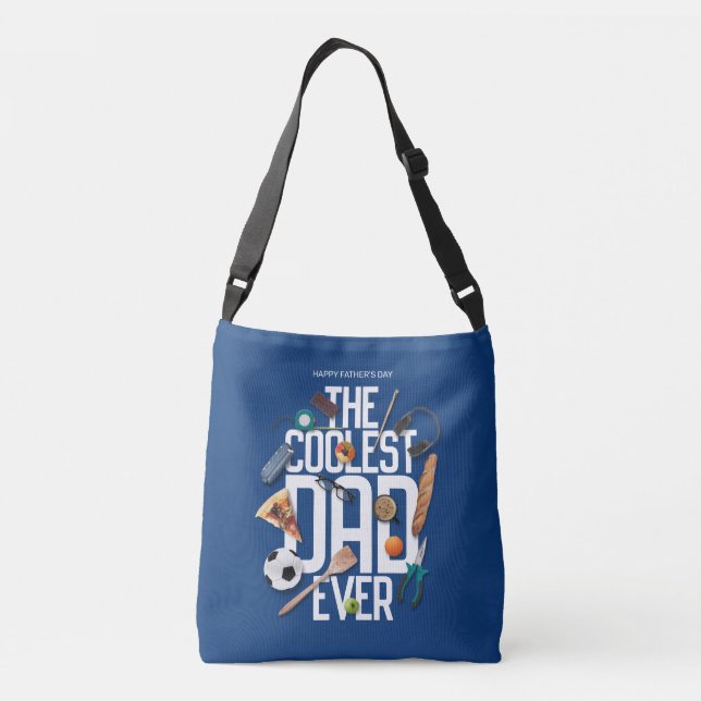 Personalize Modern The Coolest Dad Ever Crossbody Bag (Back)
