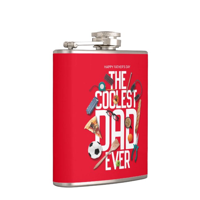 Personalize Modern The Coolest Dad Ever Flask (Right)
