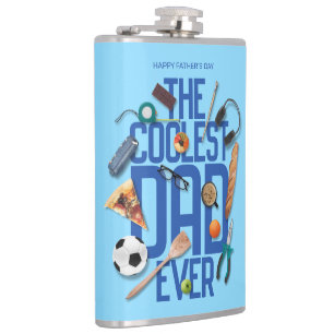 Personalize Modern The Coolest Dad Ever Flask